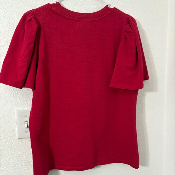 Nation LTD Savanna Flutter Sleeve Mock Neck Heartbreaker New Size Large Evereve - Picture 6 of 7